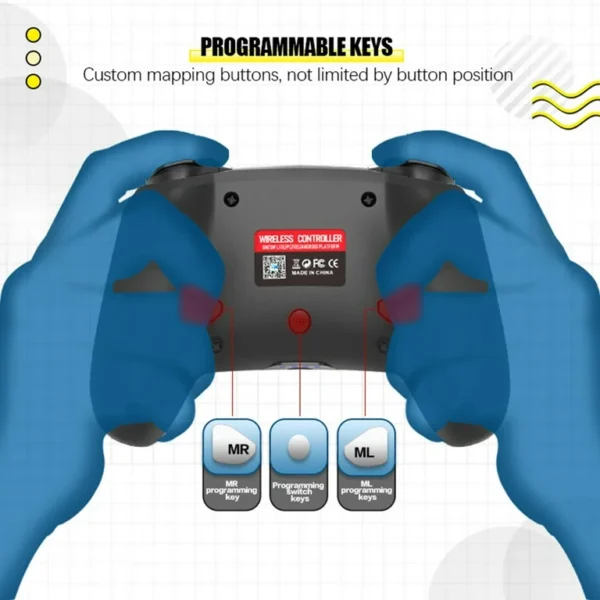 Joystick Inalámbrico con Botones Pro Personalizados Para Nintendo Switch PC IOS Android Blanco y Rojo