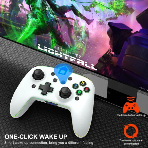 Joystick Inalámbrico con Botones Pro Personalizados Para Nintendo Switch PC IOS Android Blanco y Rojo