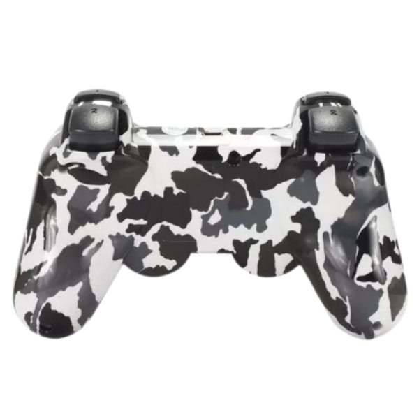 Joystick Inalambrico Compatible Con Ps3 Camuflado Negro Blanco