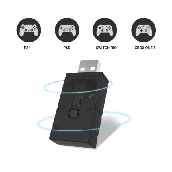 Adaptador USB Receptor de Joystick inalámbrico de Switch Ps4 Ps5 Xbox One y Series S|X