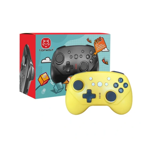 Joystick Inalámbrico Recargable para Nintendo Switch PC PS3 Ios y Android Amarillo