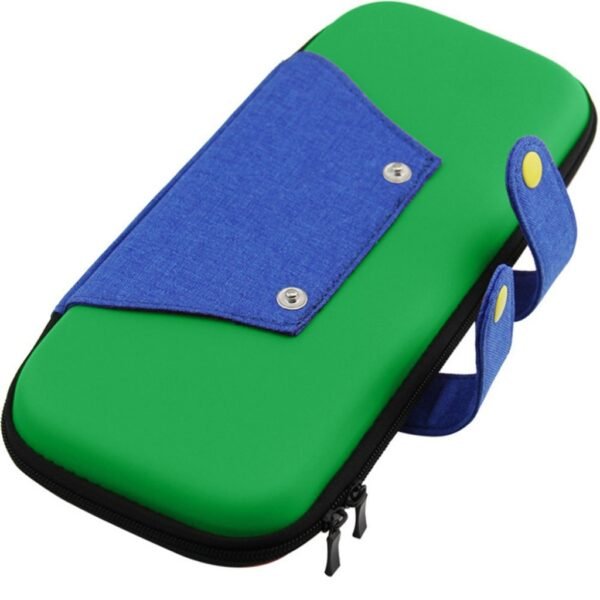 Funda estuche transporte protectora rigida para Nintendo Switch atuendo azul y verde
