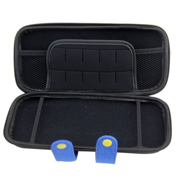 Funda estuche transporte protectora rigida para Nintendo Switch atuendo azul y negro