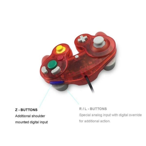 Joystick Control Mando Para Game Cube y Wii Rojo Transparente