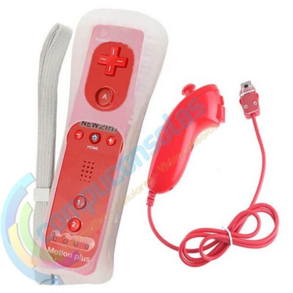 Joystick Compatible Wiimote Con Motion Plus + Nunchuk Rojo