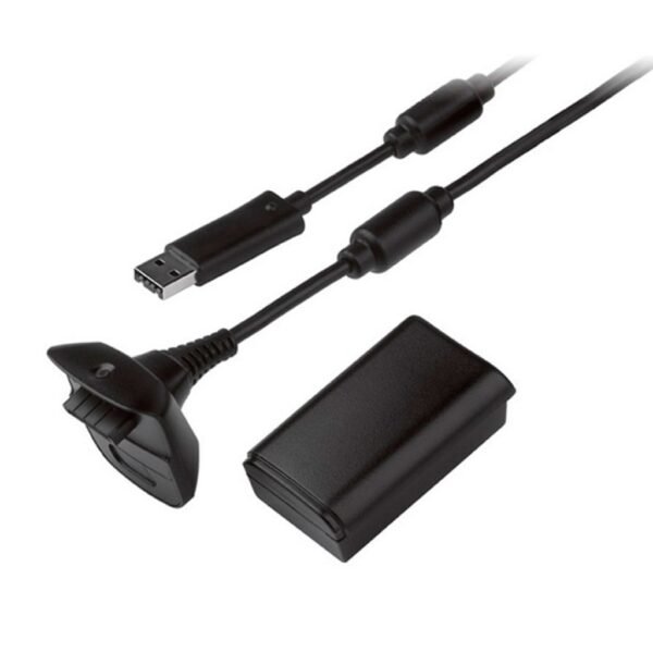Kit Carga y Bateria de Joystick Para Xbox360 Negro