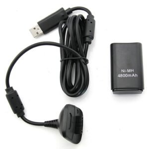 Kit Carga y Bateria de Joystick Para Xbox360 Negro