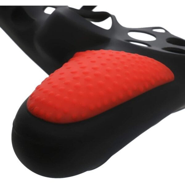 Funda Protector de Silicona Joystick Para Ps4 Rojo y Negra