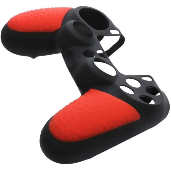 Funda Protector de Silicona Joystick Para Ps4 Rojo y Negra