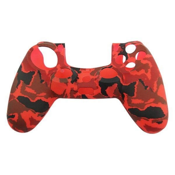 Funda Protector de Silicona Joystick Para Ps4 Camuflado Rojo