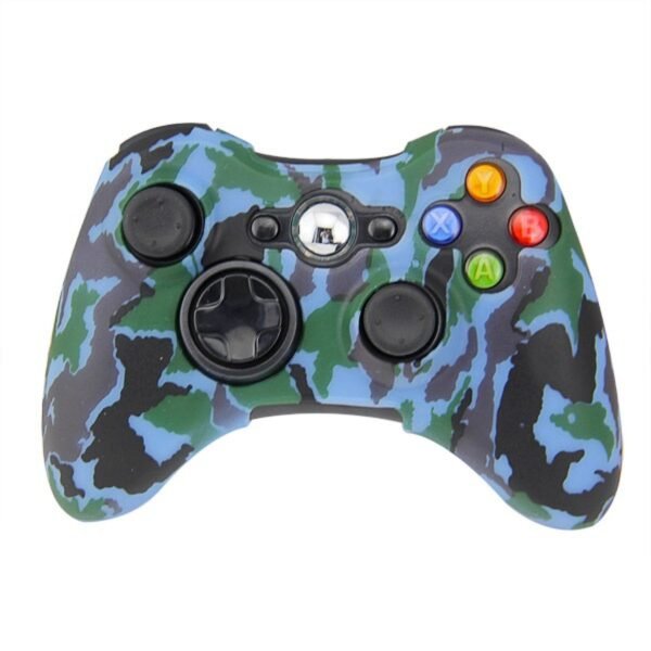 Funda Protector Silicona de Joystick Para Xbox360 Camuflado Azul