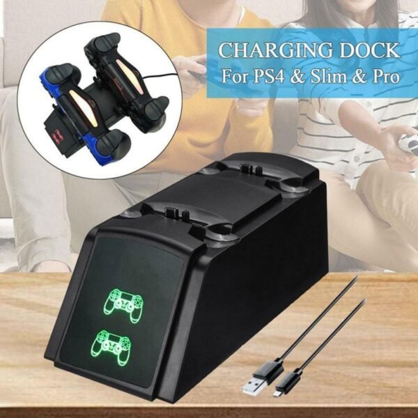 Base Con Imagen Indicadora de Carga Joystick Puerto Usb Inferior Para Ps4