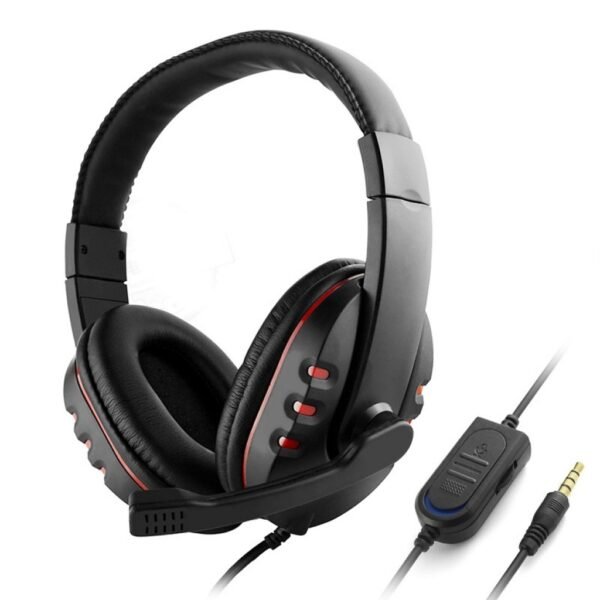 Auriculares gamer con microfono para Ps4 Ps5 Xbox One Series S|X Switch y celular negro y rojo
