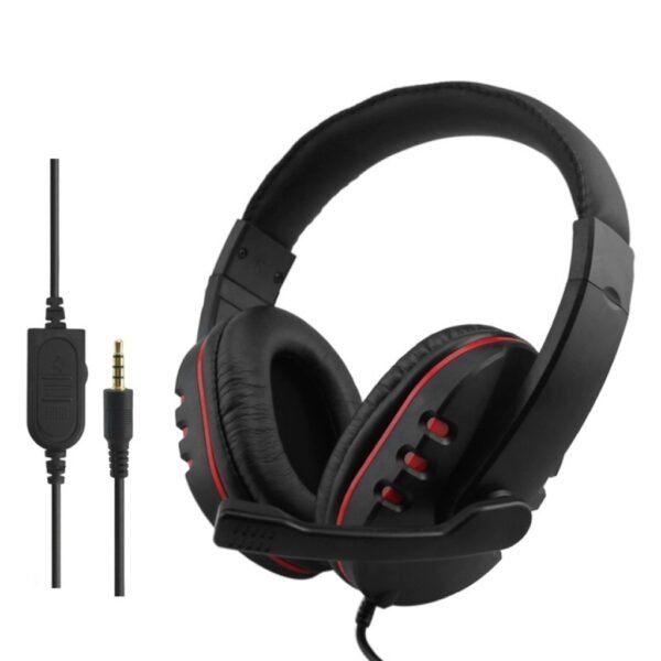 Auriculares gamer con microfono para Ps4 Ps5 Xbox One Series S|X Switch y celular negro y rojo