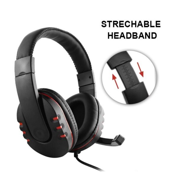 Auriculares gamer con microfono para Ps4 Ps5 Xbox One Series S|X Switch y celular negro y rojo