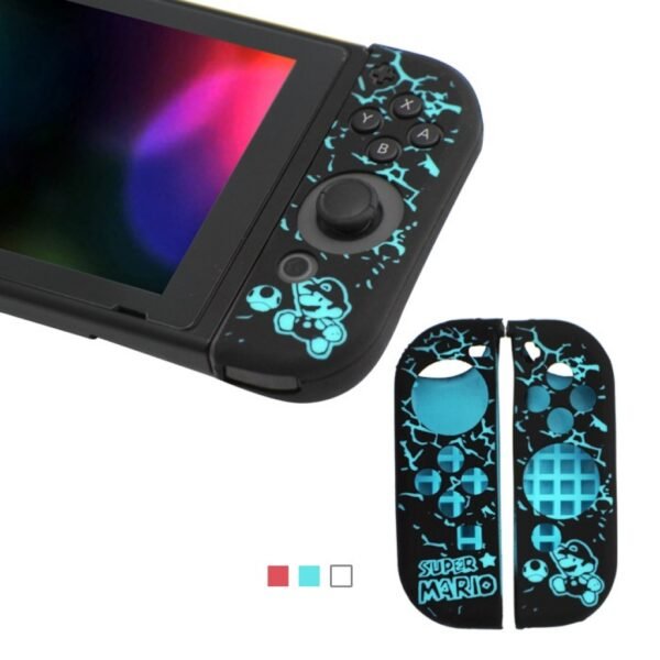 Funda protector silicona de mandos joy-con para switch mario celeste y negro