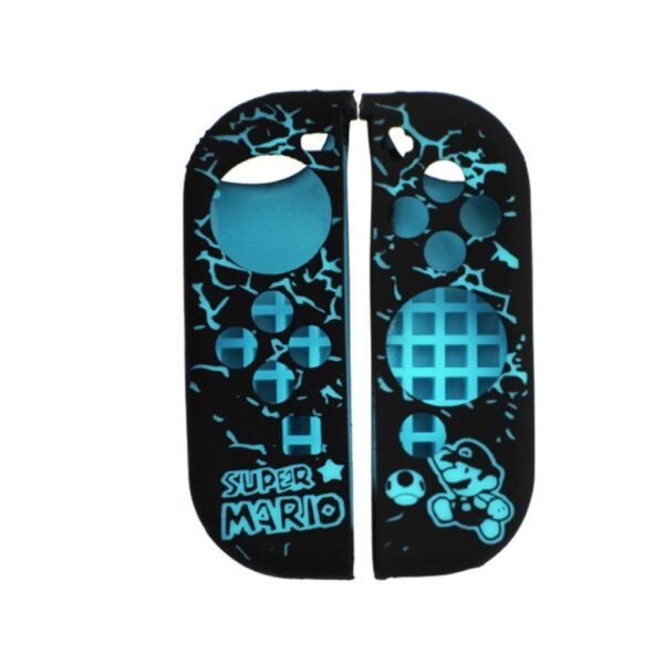 Funda protector silicona de mandos joy-con para switch mario celeste y negro