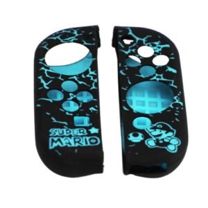 Funda protector silicona de mandos joy-con para switch mario celeste y negro