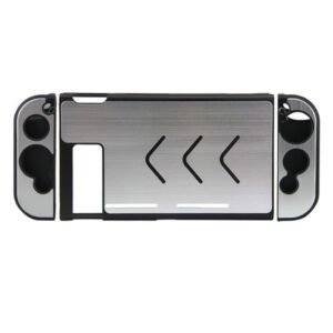 Estuche protector rigido aluminio de consola y controles para Nintendo Switch plateada
