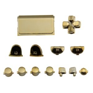 Kit Botones Cromados Joystick Para Ps4 Dorado 1ra Gen