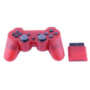 Joystick Inalambrico Para Ps2 Rojo Transparente