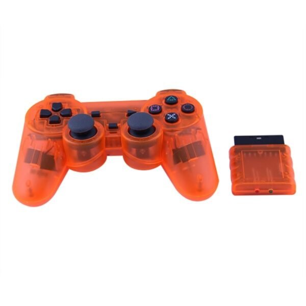 Joystick Inalambrico Para Ps2 Naranja Transparente