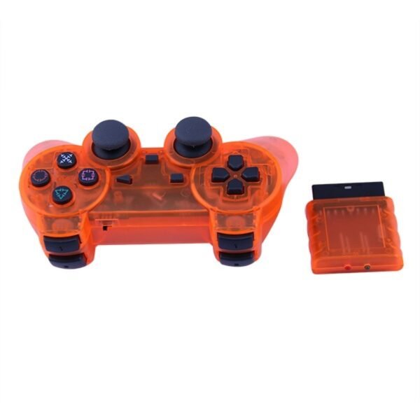 Joystick Inalambrico Para Ps2 Naranja Transparente