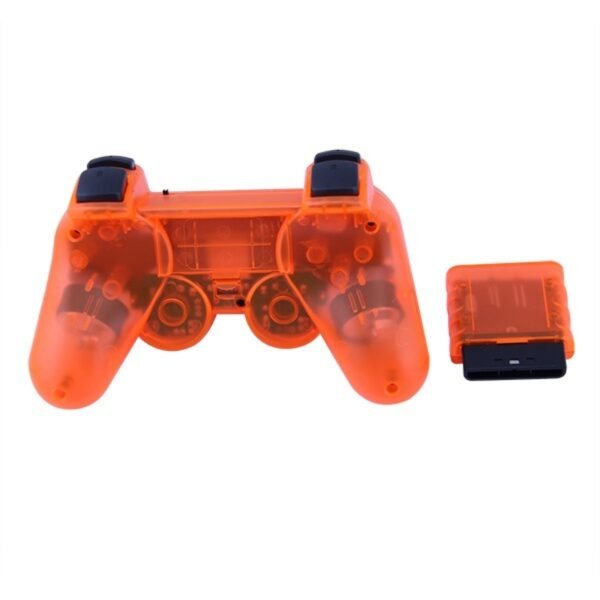 Joystick Inalambrico Para Ps2 Naranja Transparente