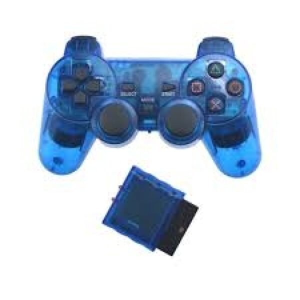 Joystick Inalambrico Para Ps2 Azul Transparente