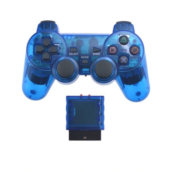 Joystick Inalambrico Para Ps2 Azul Transparente