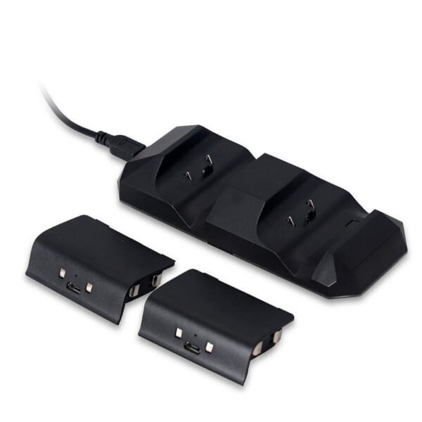 Base de Carga + 2 Baterias de Joystick Para Xbox One S Slim Negra