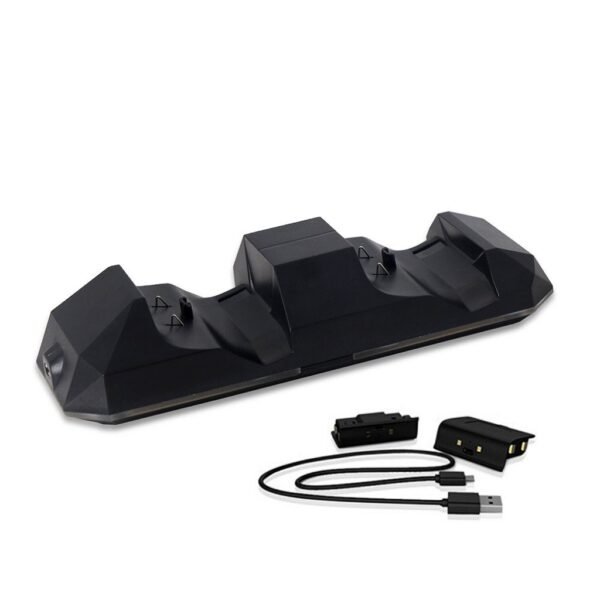 Base de Carga + 2 Baterias de Joystick Para Xbox One S Slim Negra
