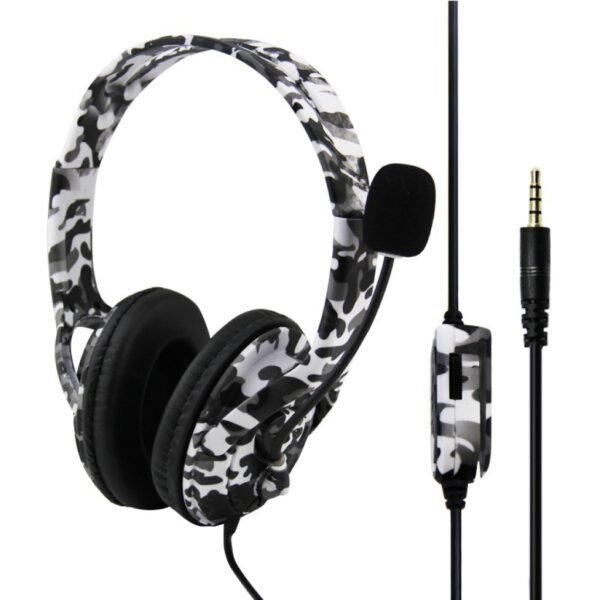 Auriculares gamer con microfono camuflados para Ps4 Ps5 Xbox One Series S|X Switch y celular negro