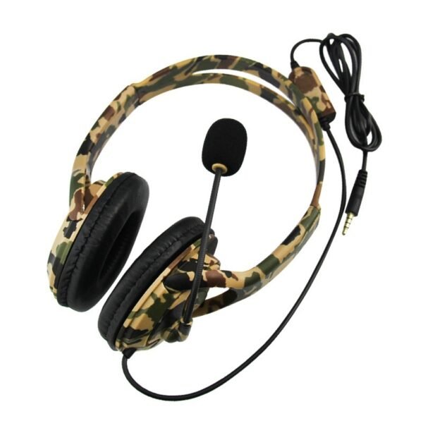 Auriculares gamer con microfono camuflados para Ps4 Ps5 Xbox One Series S|X Switch y celular verde