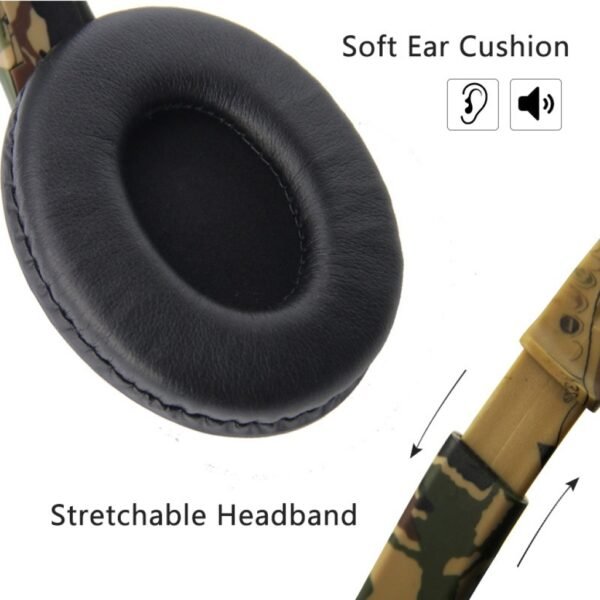 Auriculares gamer con microfono camuflados para Ps4 Ps5 Xbox One Series S|X Switch y celular verde