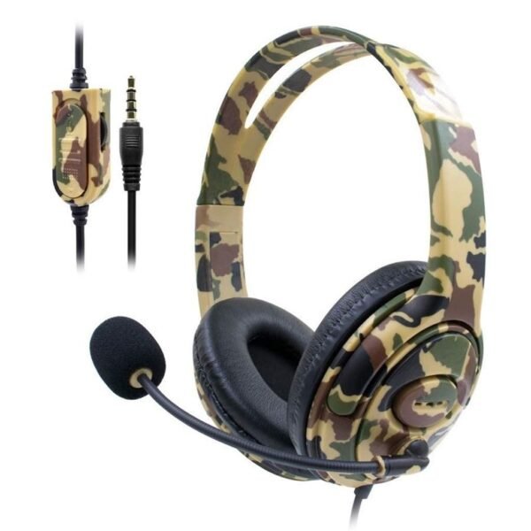 Auriculares gamer con microfono camuflados para Ps4 Ps5 Xbox One Series S|X Switch y celular verde