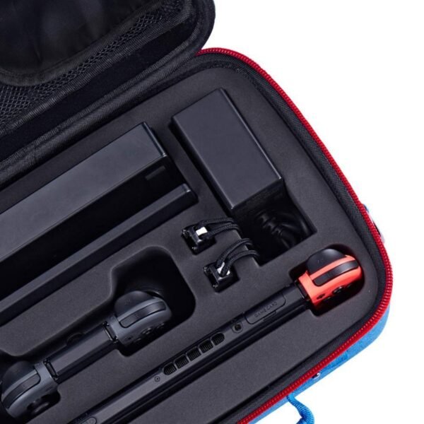 Maleta de transporte rigida grande para Nintendo Switch azul y rojo