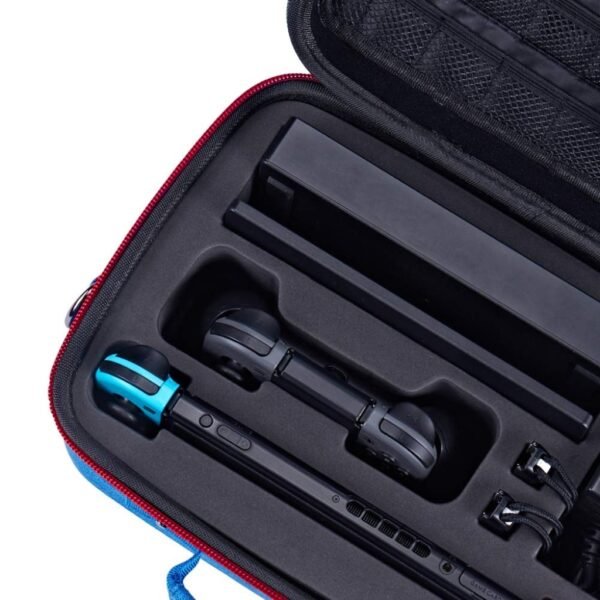 Maleta de transporte rigida grande para Nintendo Switch azul y rojo