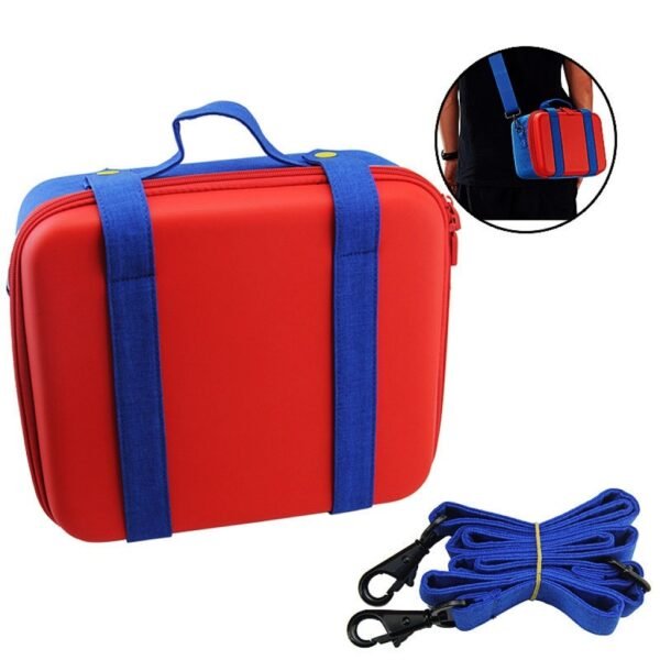 Maleta de transporte rigida grande para Nintendo Switch azul y rojo