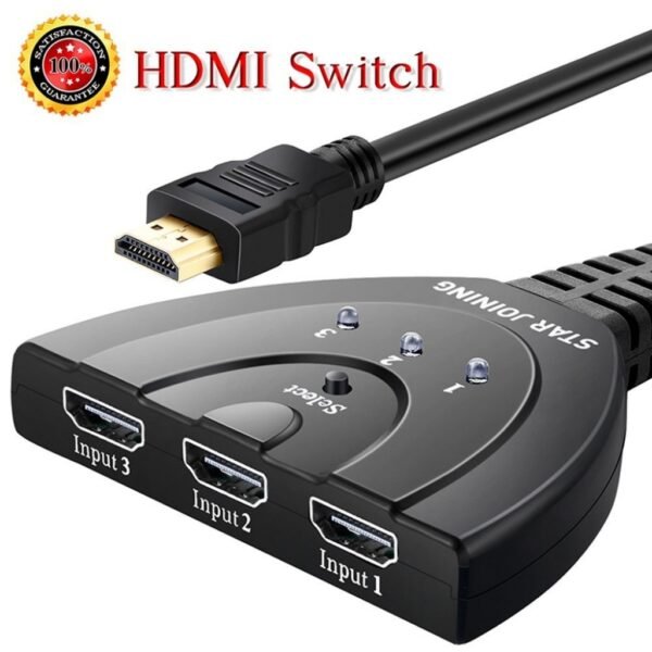 Multiplicador Hdmi 3 Puertos Hd Con Selector Inteligente Automatico