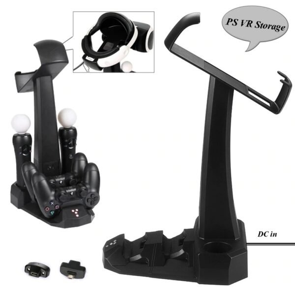 Soporte Vertical y Carga Joystick Move para Ps4 Psvr 5 En 1