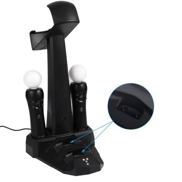 Soporte Vertical y Carga Joystick Move para Ps4 Psvr 5 En 1