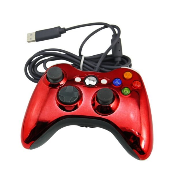 Joystick Control Mando Cableado Compatible Para Xbox360 y Pc Rojo Cromo