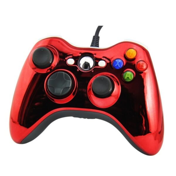 Joystick Control Mando Cableado Compatible Para Xbox360 y Pc Rojo Cromo