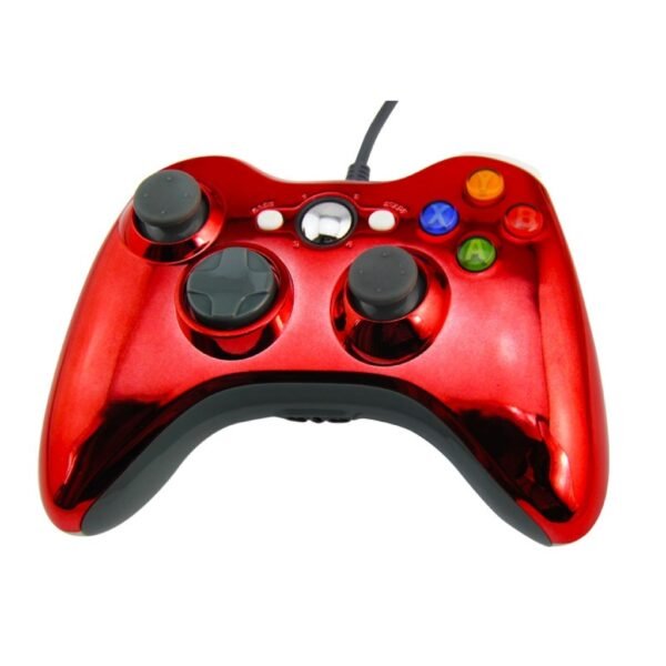Joystick Control Mando Cableado Compatible Para Xbox360 y Pc Rojo Cromo