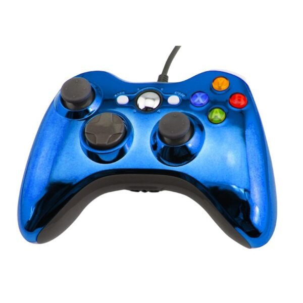 Joystick Control Mando Cableado Compatible Para Xbox360 y Pc Azul Cromo