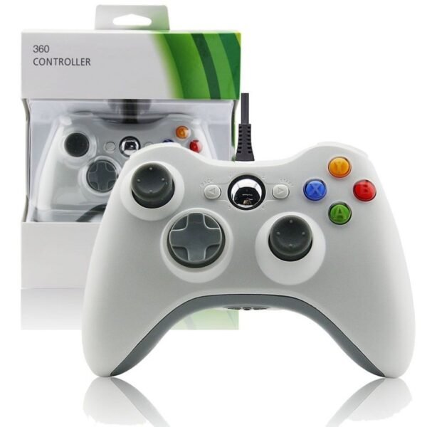 Joystick Control Mando Cableado Compatible Para Xbox360 y Pc Blanco