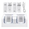 Base Carga Cuadruple + 4 Baterias Para Wiimote Wii Blanca