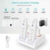 Base Carga Cuadruple + 4 Baterias Para Wiimote Wii Blanca