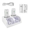 Base Carga Cuadruple + 4 Baterias Para Wiimote Wii Blanca